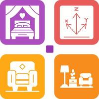 cama y eje icono vector