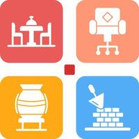 Chair and Dinning Table Icon vector