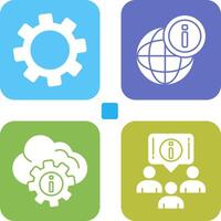 cogwheel and world Icon vector