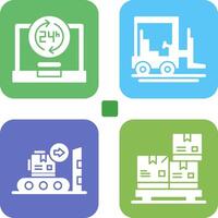 24 hours and forklift Icon vector