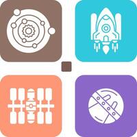 solar systems and space shuttle Icon vector