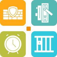 Firewall and Door Handle Icon vector