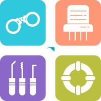 Handcuffs and Paper Shredder Icon vector