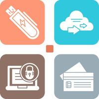 Usb and Cloud Icon vector