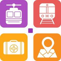 Cable car and Train Icon vector