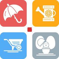 Umbrella and Watering Icon vector