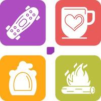 Skateboard and Mug Icon vector