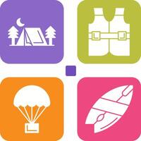 Tent and Life Icon vector