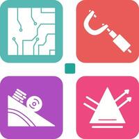 Electrical circuit and Micrometer Icon vector