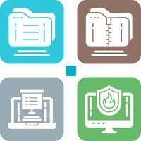 Folder and Compressed Icon vector