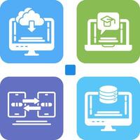 Download and E Learning Icon vector