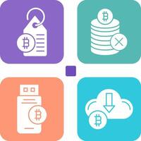 Not Accepted and Bitcoin Label Tag Icon vector