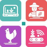 Smart Farm and Farmer Icon vector