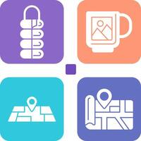 Sleeping Bag and Mug Icon vector