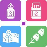 Camping Gas and Matches Icon vector