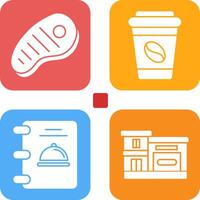 Meat and Coffee Icon vector