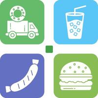 Delivery Truck and Cold Drink Icon vector