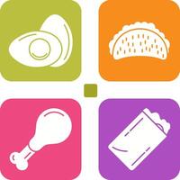 huevo y tacos icono vector