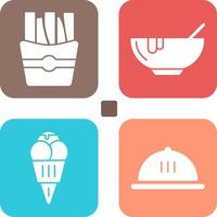 Soup and Fries Icon vector