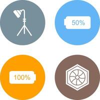 light stand and half battery Icon vector