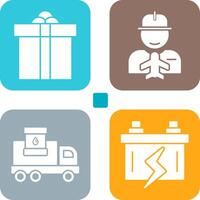 Gift Box and Worker Icon vector