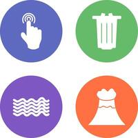 danger of hand press and garbage Icon vector