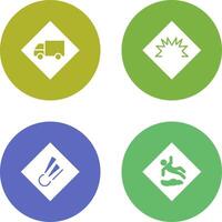 dangerous vehicle and danger of welding Icon vector