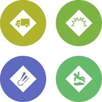 dangerous vehicle and danger of welding Icon vector