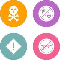 death sign and no foods or drink Icon vector