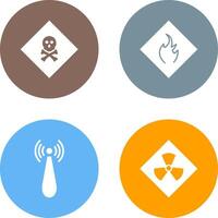 poisonous gas and Danger of flame Icon vector