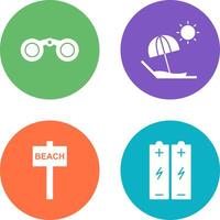 Binoculars and beach Icon vector
