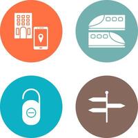 find hotel and train Icon vector