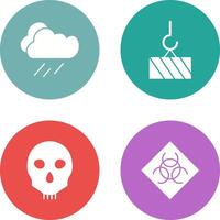 rain and heavy machinery Icon vector