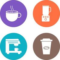 Hot Coffee and Coffee Blender Icon vector