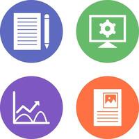 write feedback and computer settings Icon vector