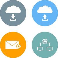 download from cloud upload to cloud Icon vector