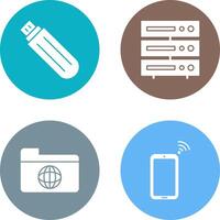 usb drive and server Icon vector