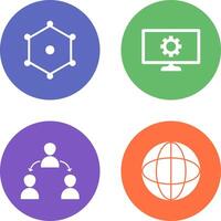 nodes and network setting Icon vector