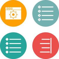 settings and numbered lists Icon vector