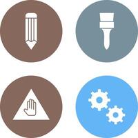 pencil and Brush Icon vector