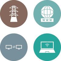 tower and world wide web Icon vector