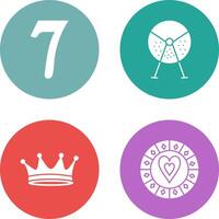 number sevens and lottery machine Icon vector