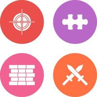 Target and Puzzle Piece Icon vector