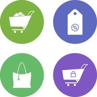 shopping cart and discount tag Icon vector