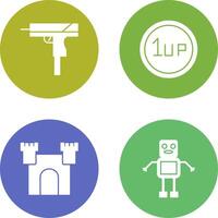 Gun and 1UP Icon vector