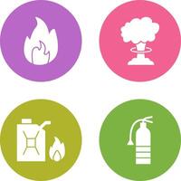 flame and bomb blast Icon vector