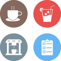 hot coffee and whiskey sour Icon vector