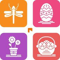 Dragonfly and Easter Icon vector