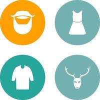 Beard and Moustache and Dress Icon vector