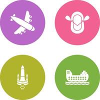 Landing Airplane and Dinghy Icon vector